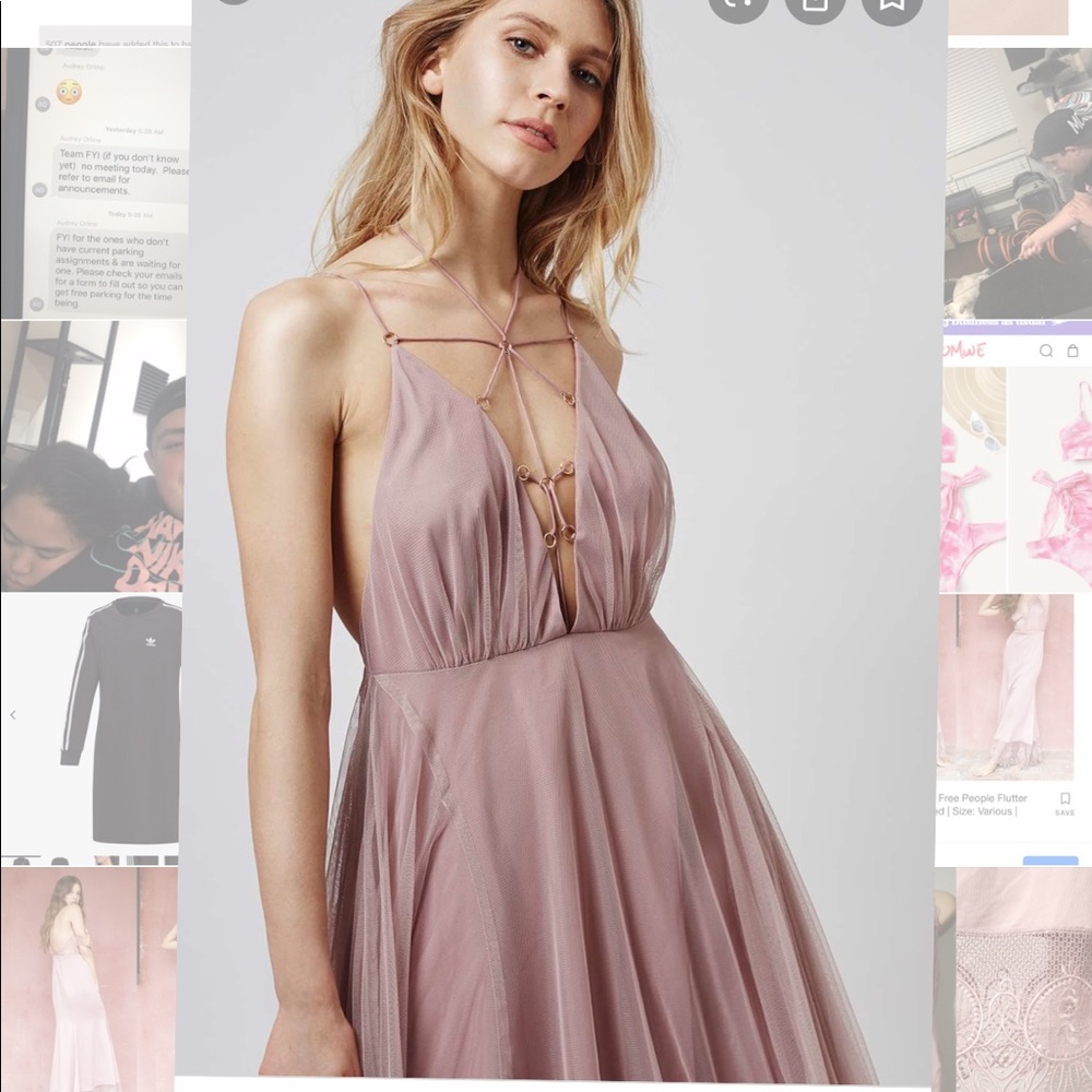Topshop tulle lace-up prom lavender lace dress